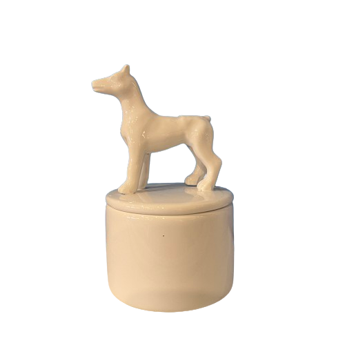 Dog Lid White Ceramic Box