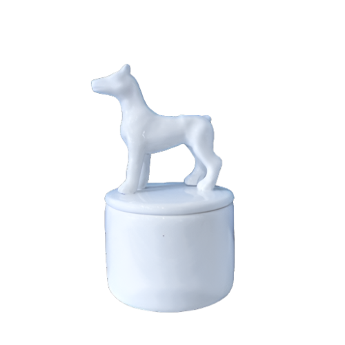 Dog Lid White Ceramic Box