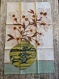 Cotton & Linen Flowers in Vase Printed Tea Towel