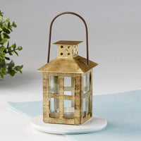 Small  Vintage Inspired Gold Distressed Lantern