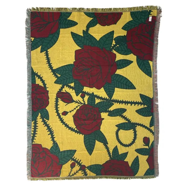 Thorny Rose Woven Throw Blanket