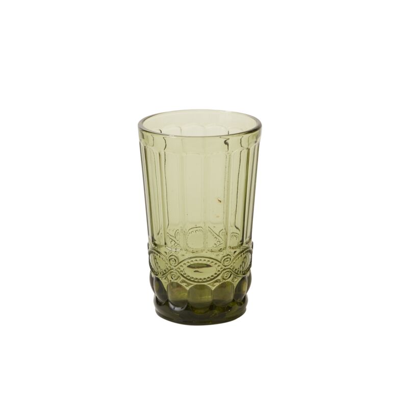 Vintage Inspired Momento Glass Drinkware - Green