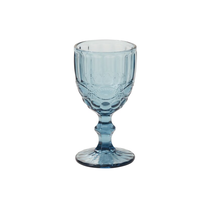Vintage Inspired Momento Glass Drinkware - Blue