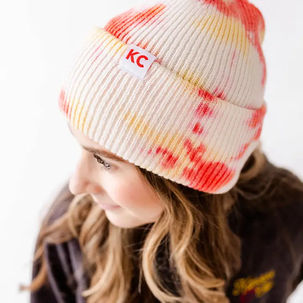 KC Red & Yellow Watercolor Beanie