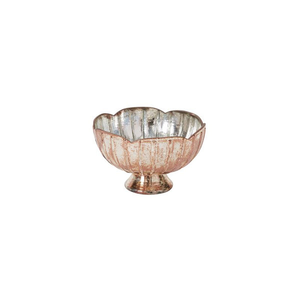 Antiqued Finish Mercury Glass Enid Compote Bowl