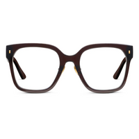 Brown eyeglasses on a white background