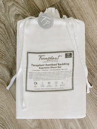 Faceplant Dreams Bamboo Queen Sheet Set - White
