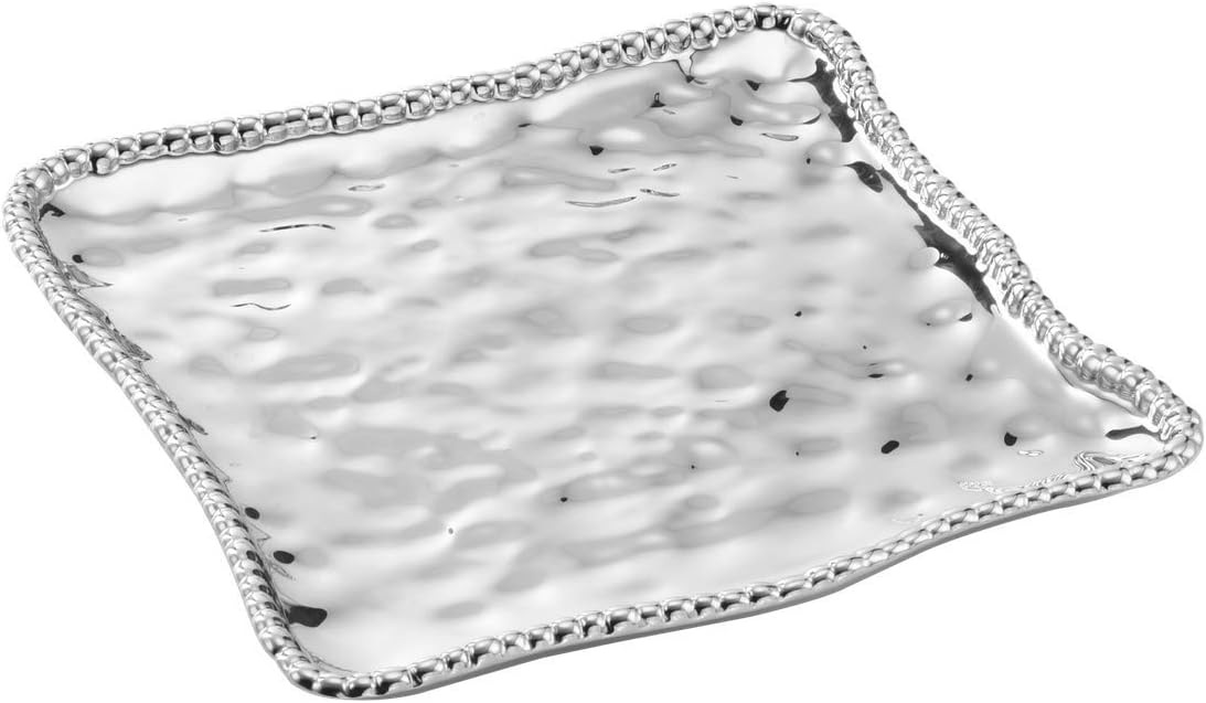 Pampa Bay Titanium-Plated Ceramic Small Square Plate - Chrome