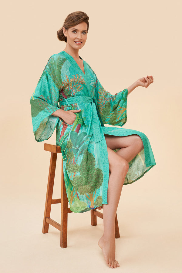 Powder Design Secret Paradise Kimono Gown- Aqua