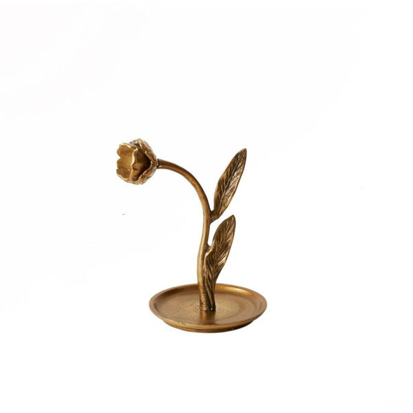 Antiqued Gold Craning Tulip Sculpture