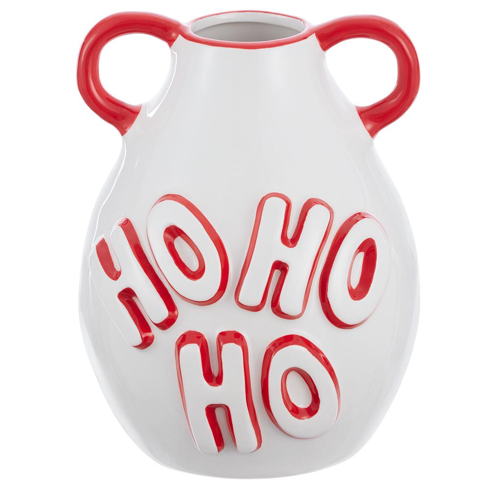 8" Ceramic Ho Ho Ho Vase