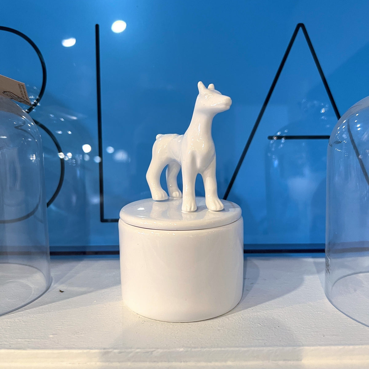 Dog Lid White Ceramic Box