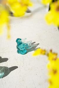 Blue Glass Bird Tabletop Decor