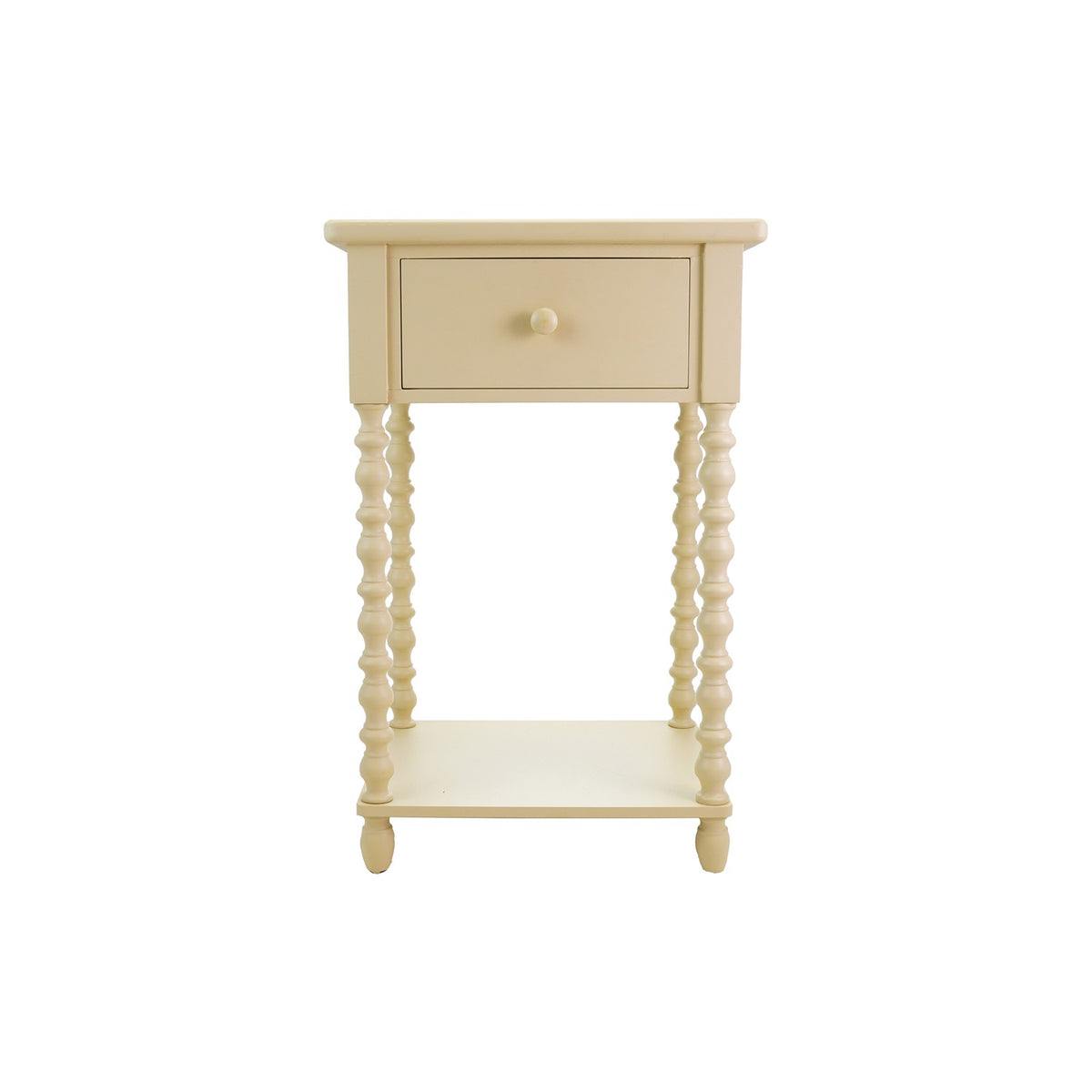 Wood Side Table with Drawer & Shelf
