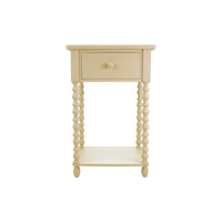 Wood Side Table with Drawer & Shelf