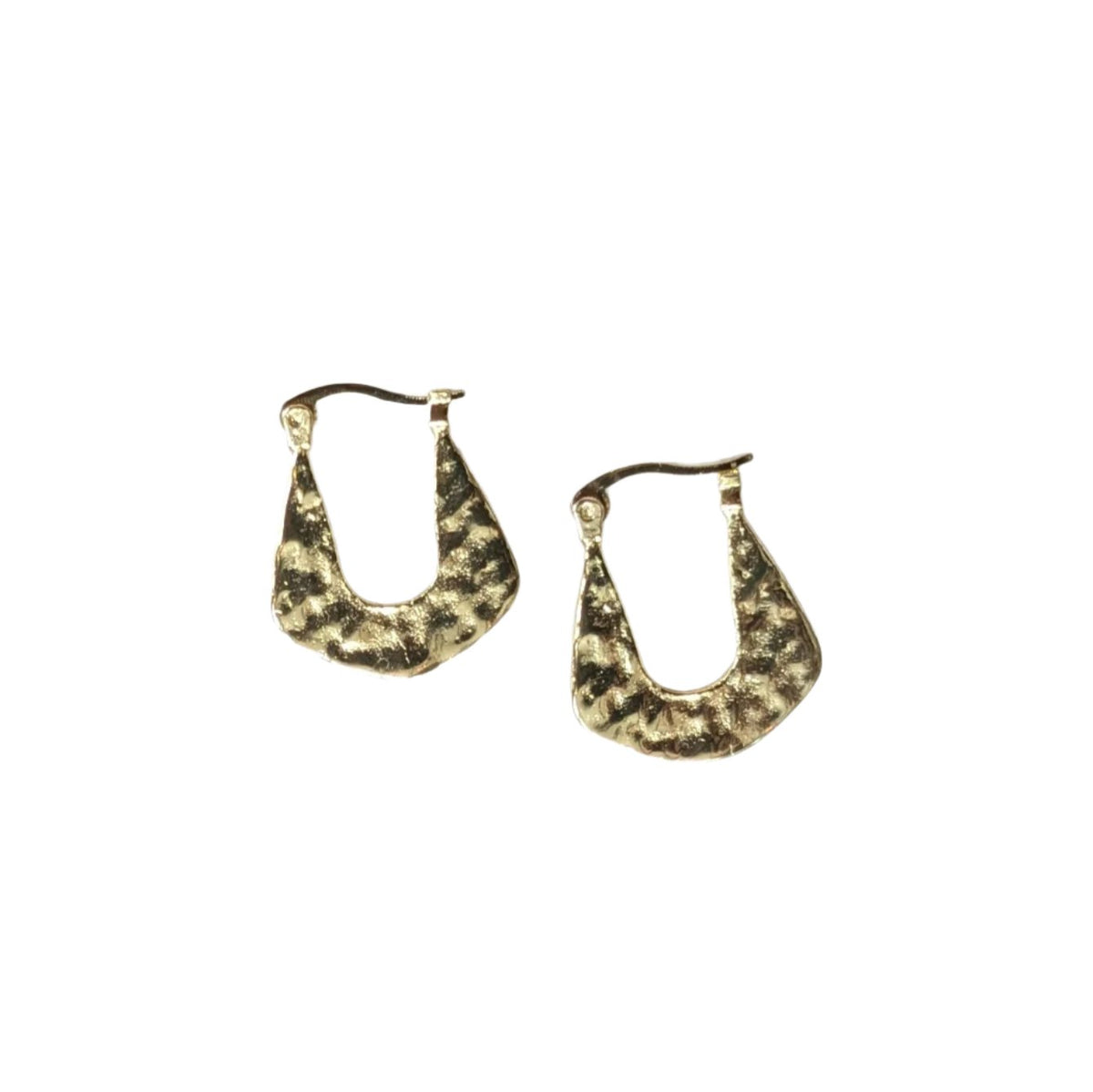 Go Home Textured Gold Triangle Drop Earrings