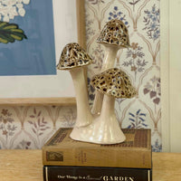 Ceramic Speckled Mushroom Figurine