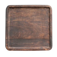 Hand Carved Mango Wood Plate - Espresso