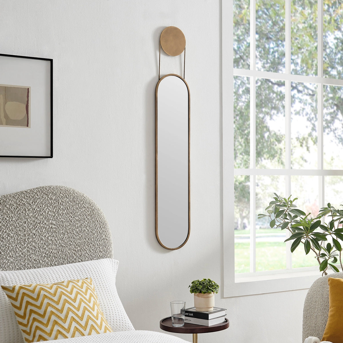 Antique Brass Oval Wall Mirror | Danya B.