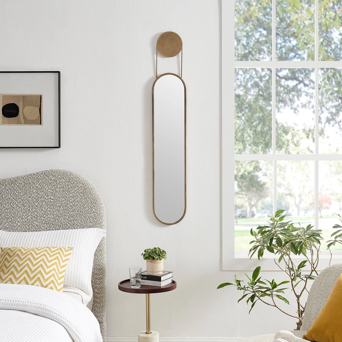 Antique Brass Oval Wall Mirror | Danya B.