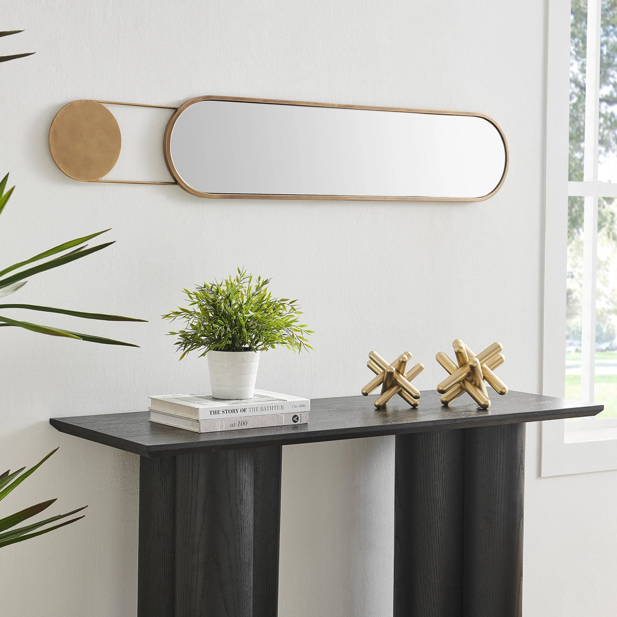 Antique Brass Oval Wall Mirror | Danya B.