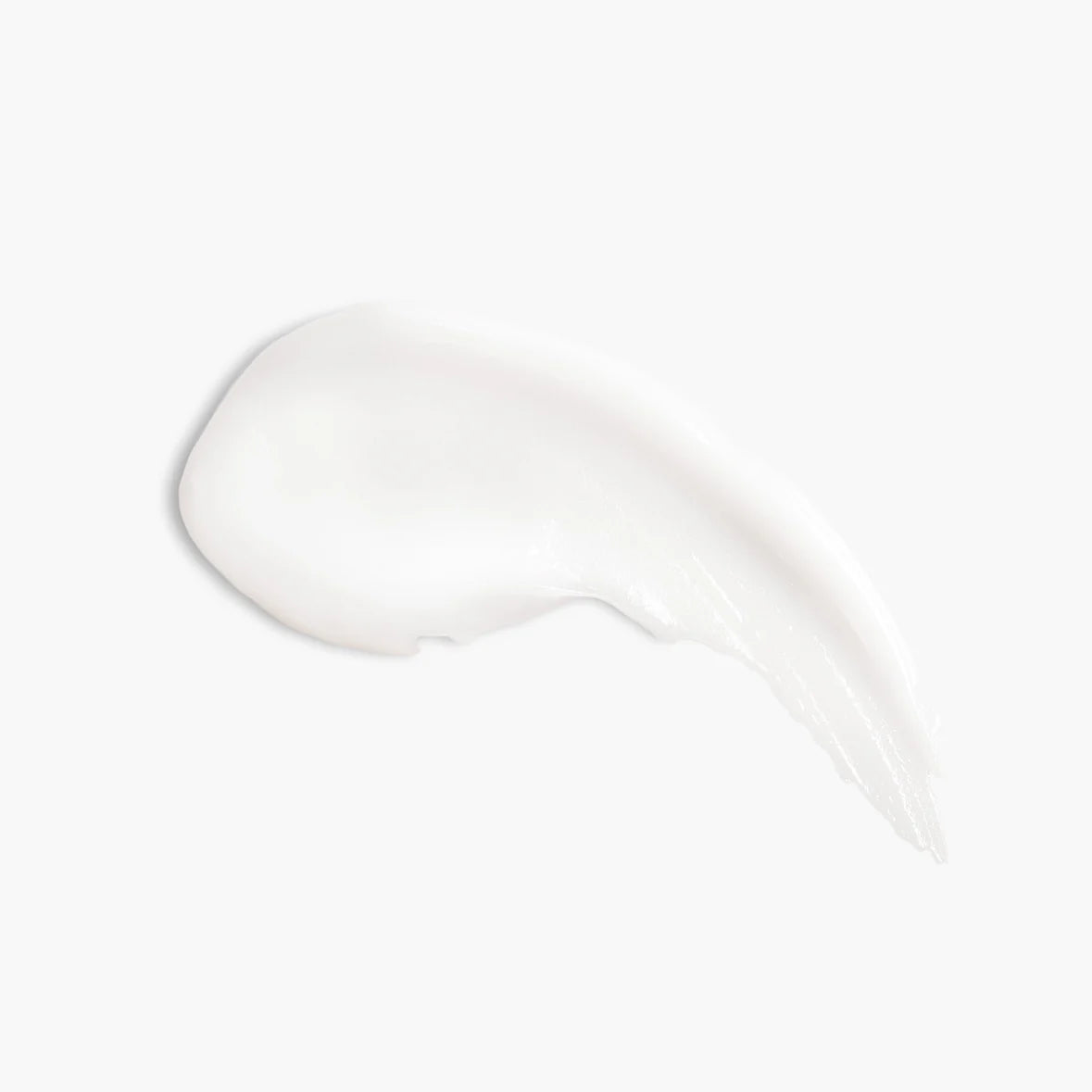 White swipe of lotion on a white background