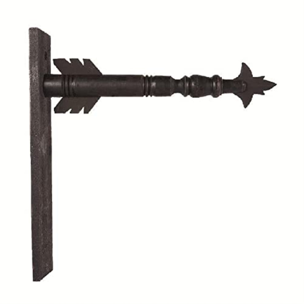Decorative metal bracket with star-like design on a white background