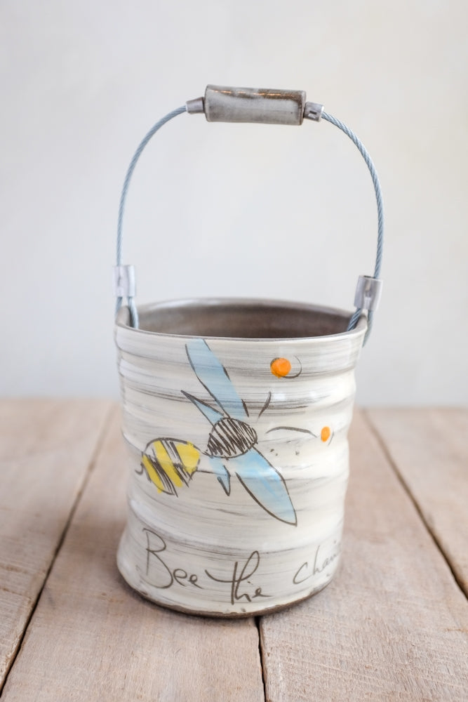 ZPots Handmade Small Bee the Change Bucket