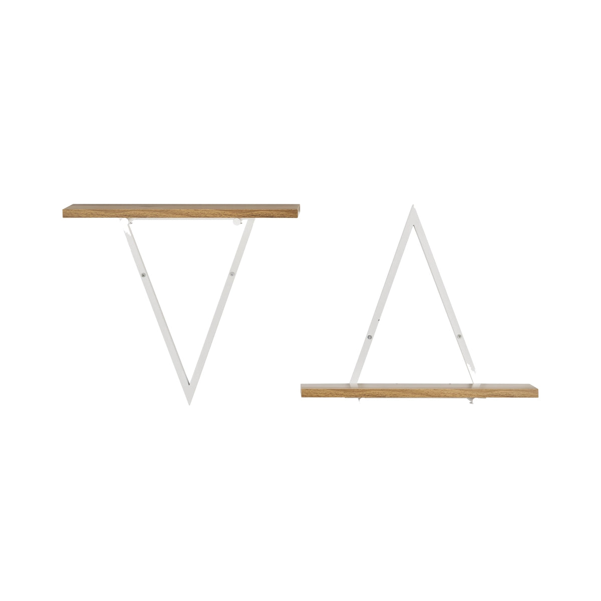 Contemporary Decorative Triangle Accent Metal Frame Wall Shelf - White | Danya B.