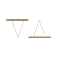 Contemporary Decorative Triangle Accent Metal Frame Wall Shelf - White | Danya B.