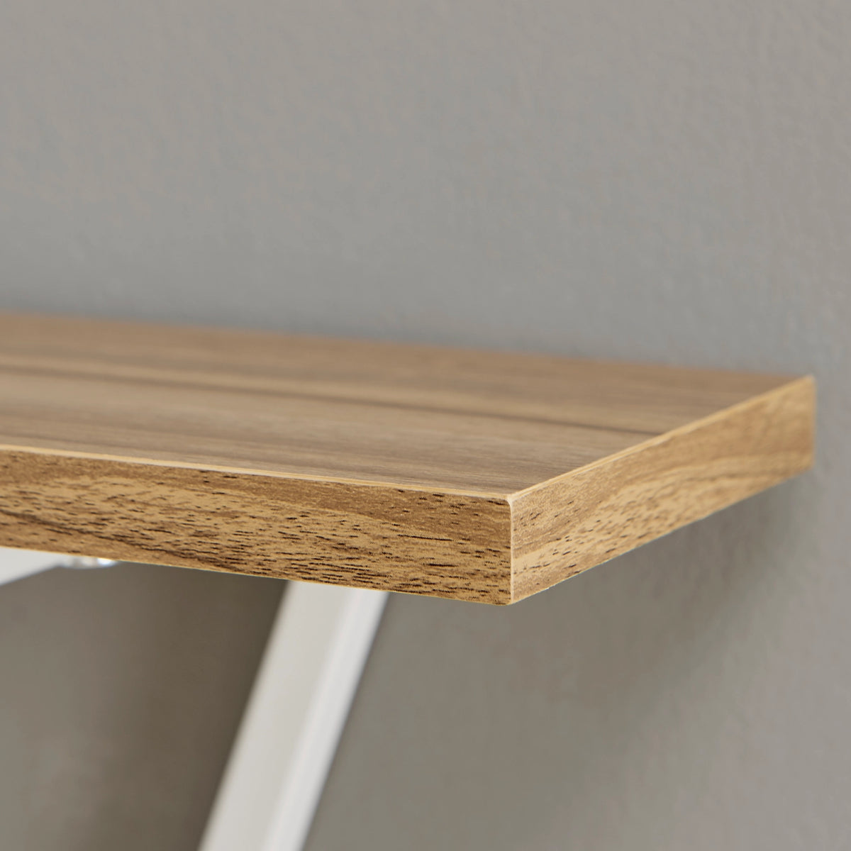 Contemporary Decorative Triangle Accent Metal Frame Wall Shelf - White | Danya B.