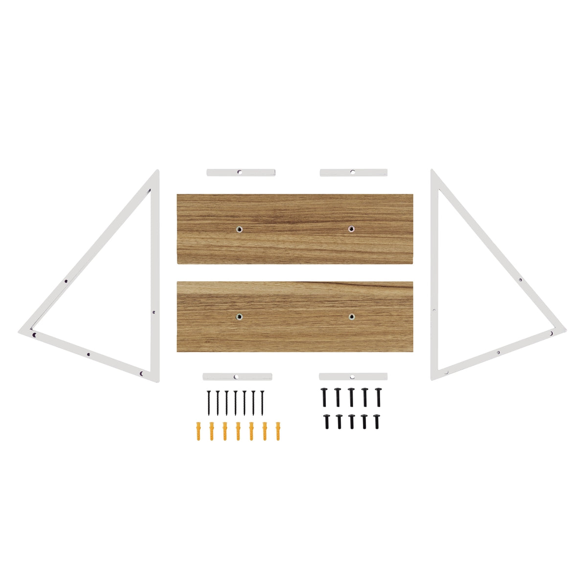 Contemporary Decorative Triangle Accent Metal Frame Wall Shelf - White | Danya B.
