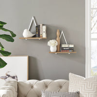 Contemporary Decorative Triangle Accent Metal Frame Wall Shelf - White | Danya B.