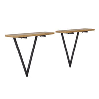 Contemporary Decorative Triangle Accent Metal Frame Wall Shelf - Black | Danya B.