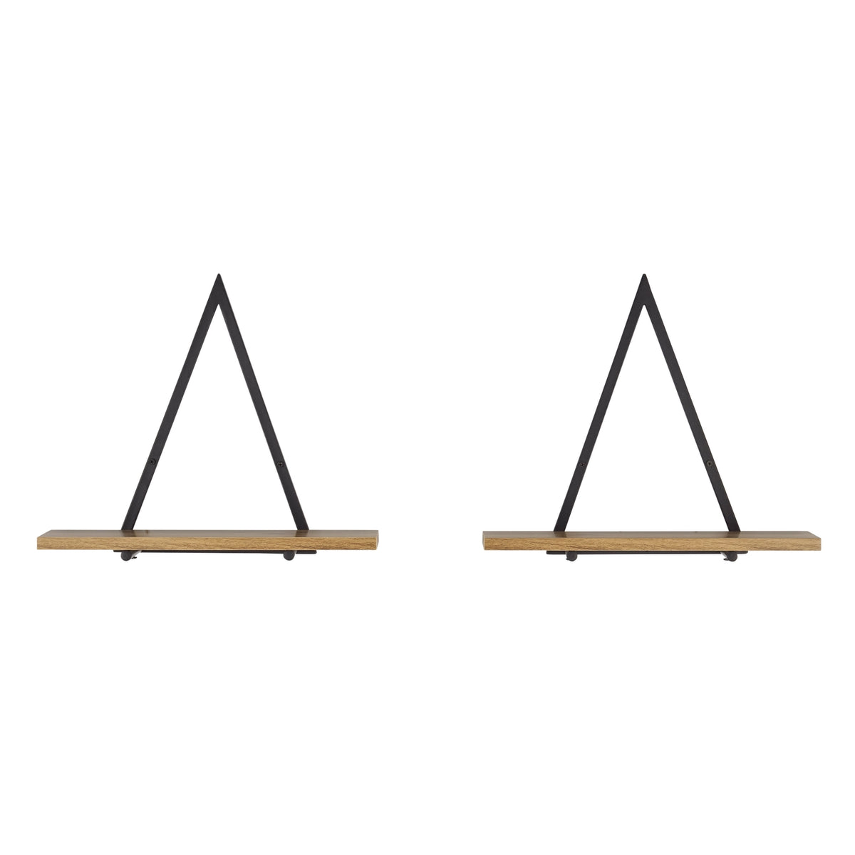 Contemporary Decorative Triangle Accent Metal Frame Wall Shelf - Black | Danya B.
