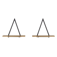 Contemporary Decorative Triangle Accent Metal Frame Wall Shelf - Black | Danya B.