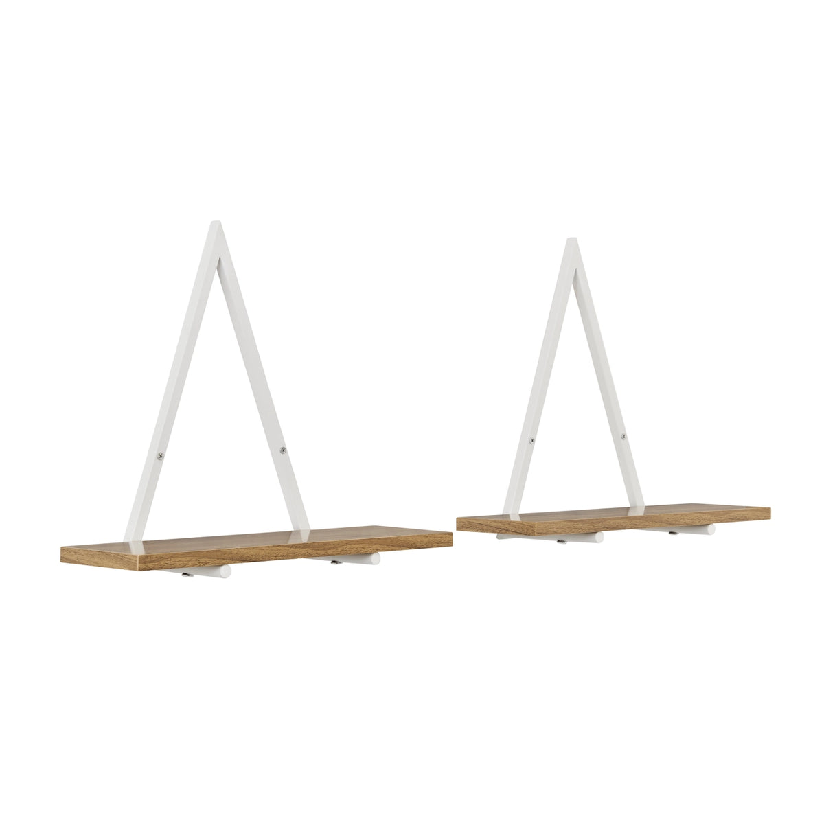 Contemporary Decorative Triangle Accent Metal Frame Wall Shelf - White | Danya B.