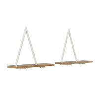 Contemporary Decorative Triangle Accent Metal Frame Wall Shelf - White | Danya B.