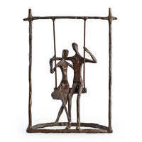 Couple on a Swing Cast Bronze Sculpture | Danya B.