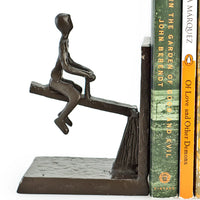Children Playing on a See-Saw Metal Bookend Set | Danya B.