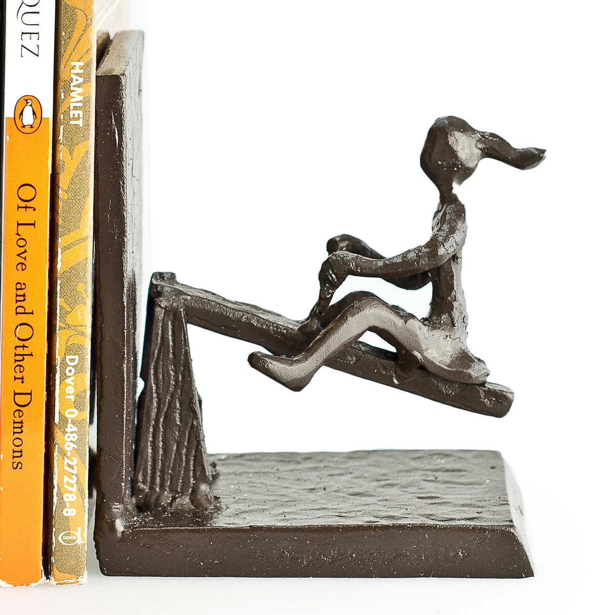 Children Playing on a See-Saw Metal Bookend Set | Danya B.