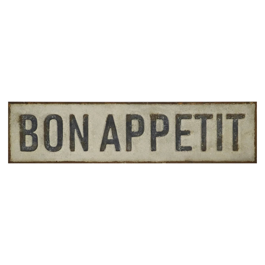 Embossed Metal " Bon Appetit " Wall Sign