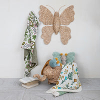 Cotton Knit Baby Blanket - Floral