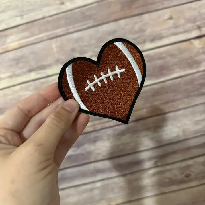 Football Heart Iron-on Patch