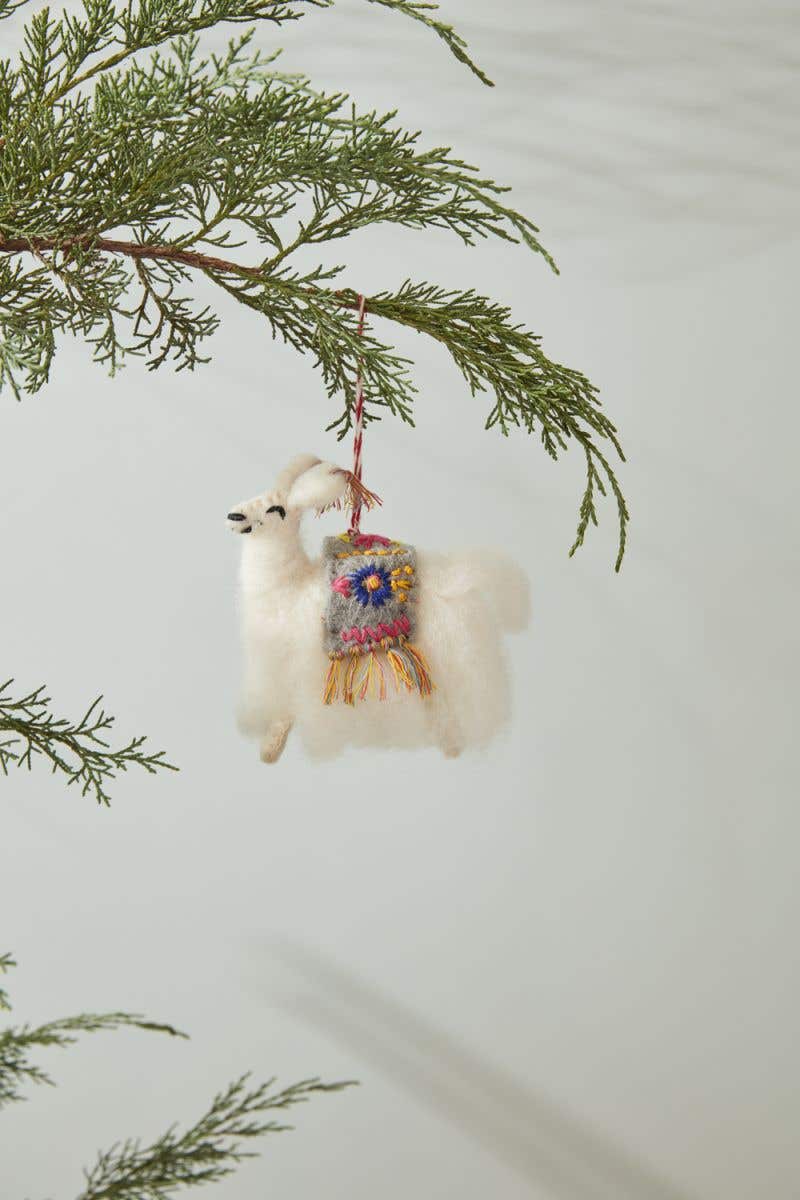 Felt Farm Friends Llama Ornament