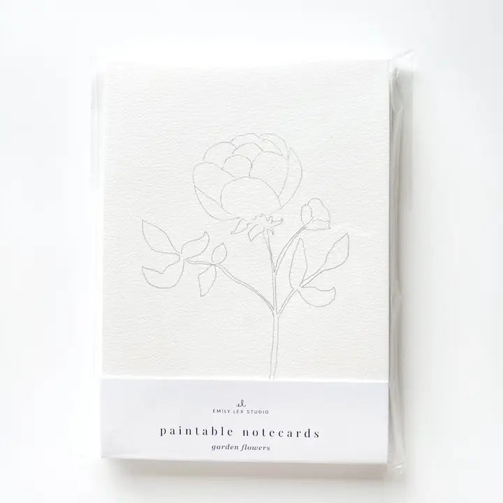Paintable Watercolor Notecards - Garden Flowers