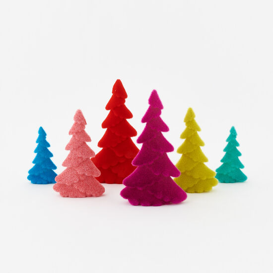 Assorted Tabletop Colorful Flocked Tree