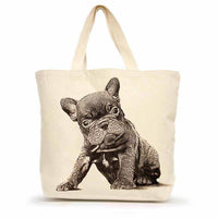 Eric & Christopher French Bulldog Puppy Canvas Tote Bag