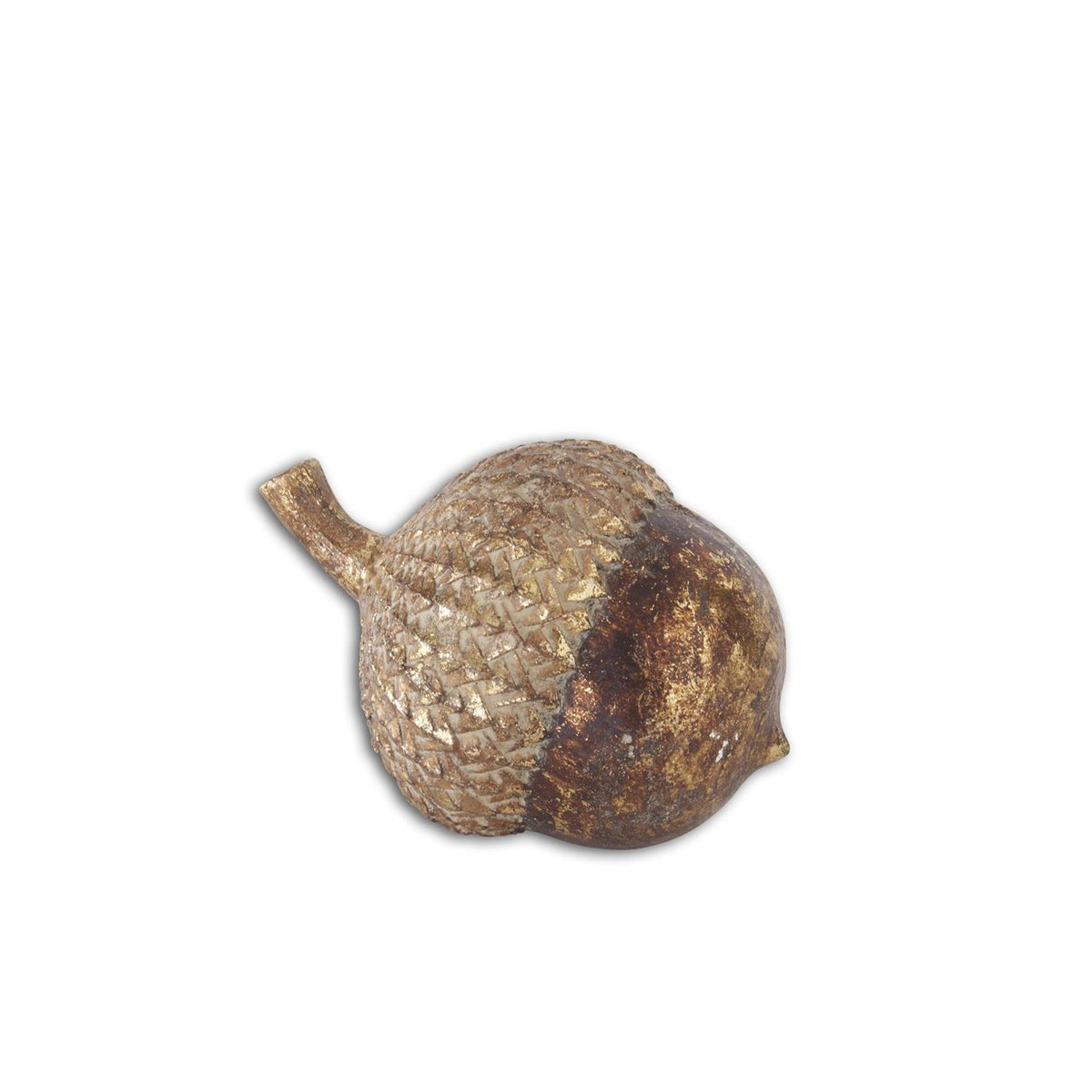 Decorative acorn with textured surface on a white background