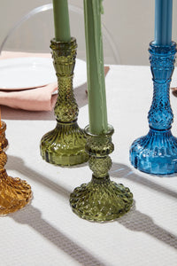 Vintage Inspired Gillian Candlestick - Green